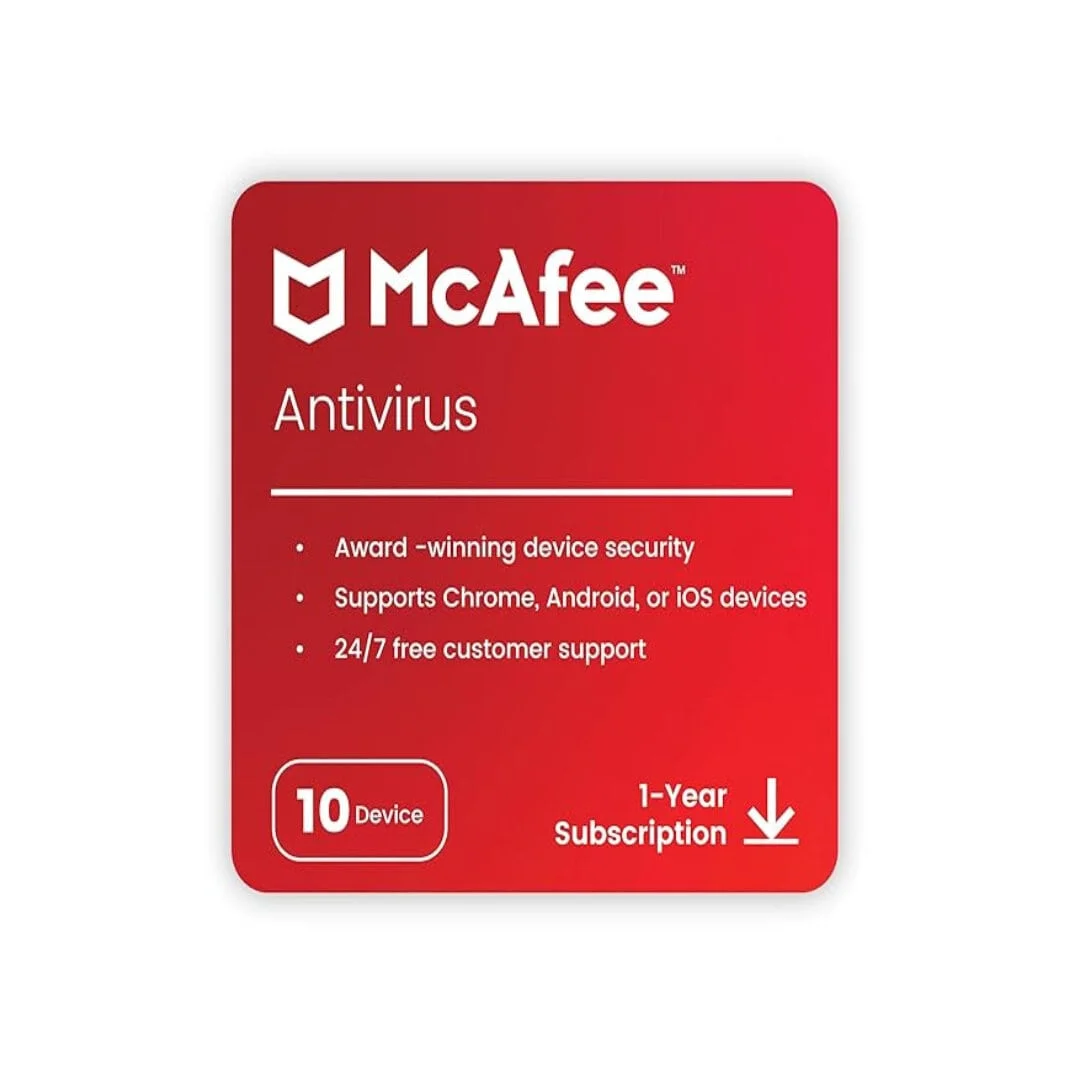 McAfee AntiVirus Protection — 10 PCs (2026) — product image from NextGenTeky