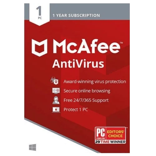 McAfee AntiVirus — 1 PC, 1 Year — product image from NextGenTeky