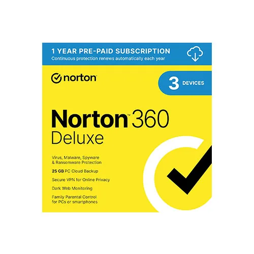 Norton 360 Deluxe — 3 Devices, 1 Year (Digital Delivery) — product image from NextGenTeky