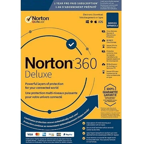 Norton 360 Deluxe — 3 Devices, 1 Year — product image from NextGenTeky